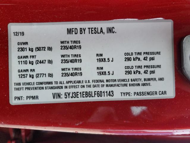 Photo 11 VIN: 5YJ3E1EB6LF601143 - TESLA MODEL 3 