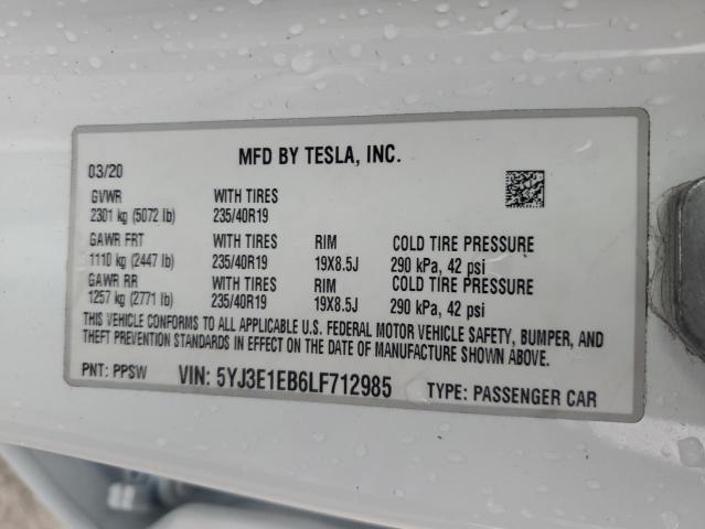 Photo 9 VIN: 5YJ3E1EB6LF712985 - TESLA MODEL 3 