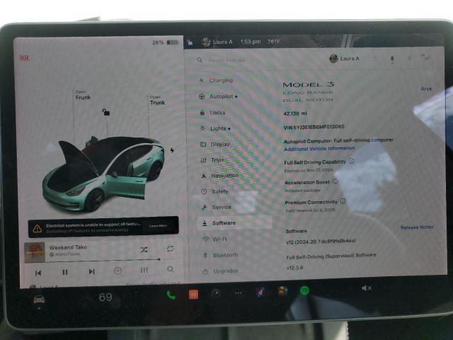 Photo 8 VIN: 5YJ3E1EB6MF013065 - TESLA MODEL 3 