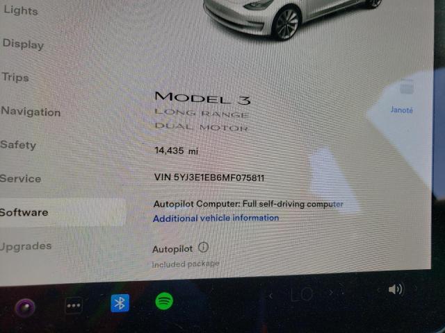 Photo 7 VIN: 5YJ3E1EB6MF075811 - TESLA MODEL 3 