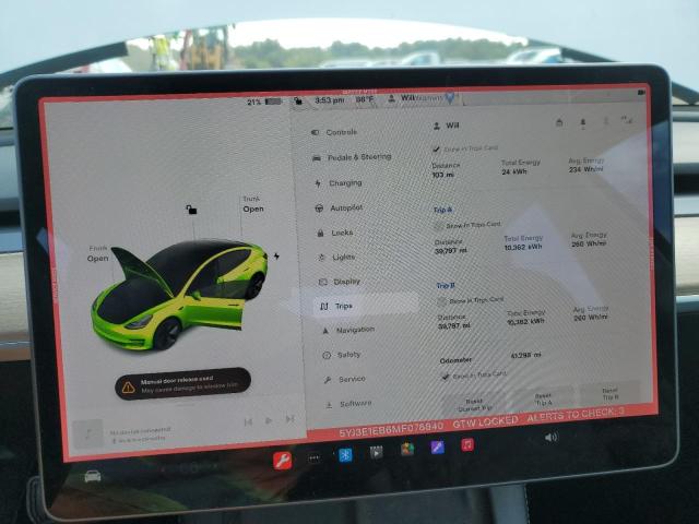 Photo 8 VIN: 5YJ3E1EB6MF078840 - TESLA MODEL 3 