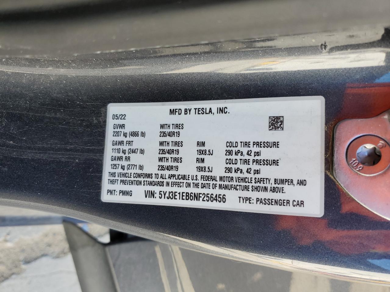 Photo 11 VIN: 5YJ3E1EB6NF256456 - TESLA MODEL 3 