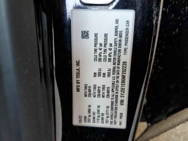 Photo 11 VIN: 5YJ3E1EB6NF262239 - TESLA MODEL 3 