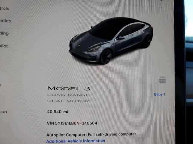 Photo 8 VIN: 5YJ3E1EB6NF340504 - TESLA MODEL 3 