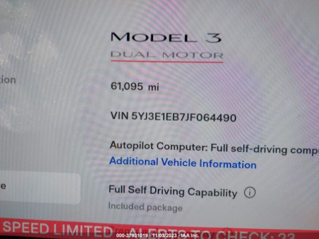 Photo 6 VIN: 5YJ3E1EB7JF064490 - TESLA MODEL 3 