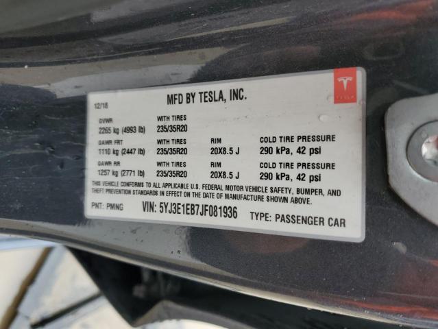 Photo 11 VIN: 5YJ3E1EB7JF081936 - TESLA MODEL 3 