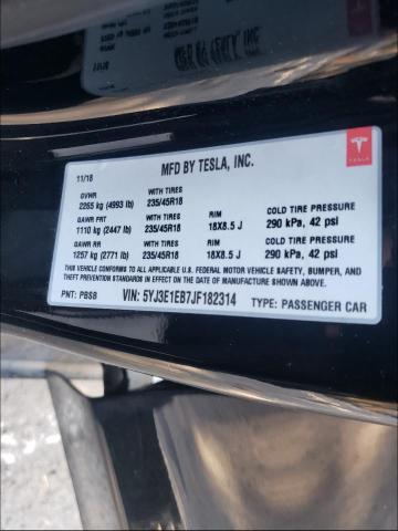 Photo 9 VIN: 5YJ3E1EB7JF182314 - TESLA MODEL 3 