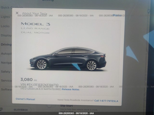 Photo 6 VIN: 5YJ3E1EB7KF194710 - TESLA MODEL 3 