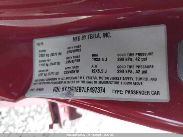 Photo 8 VIN: 5YJ3E1EB7LF497374 - TESLA MODEL 3 