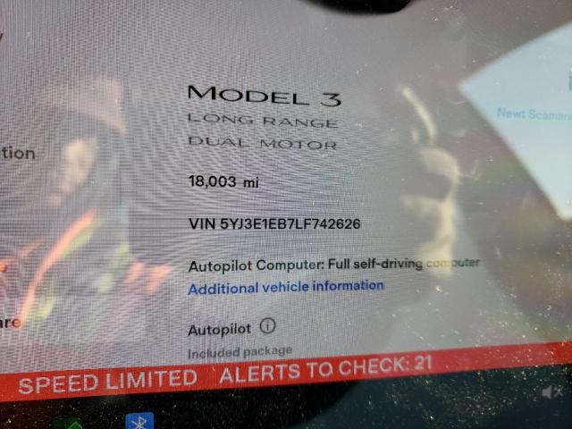 Photo 8 VIN: 5YJ3E1EB7LF742626 - TESLA MODEL 3 