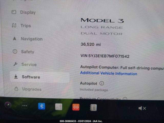 Photo 6 VIN: 5YJ3E1EB7MF071542 - TESLA MODEL 3 