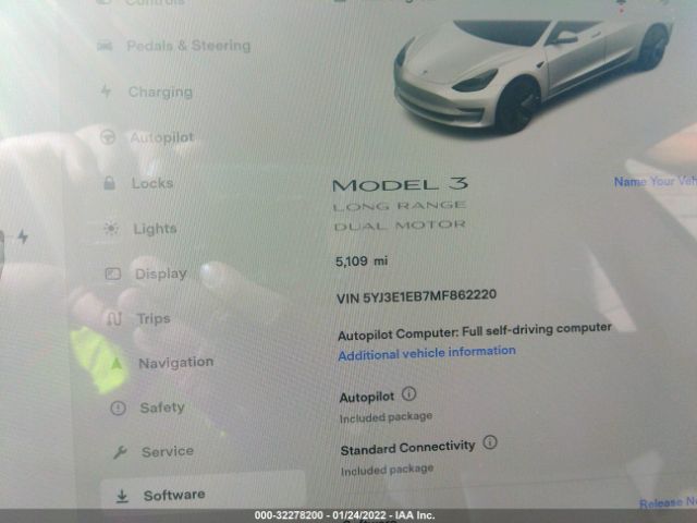 Photo 6 VIN: 5YJ3E1EB7MF862220 - TESLA MODEL 3 