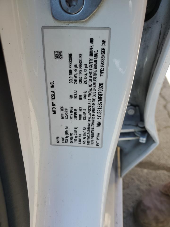 Photo 12 VIN: 5YJ3E1EB7MF879020 - TESLA MODEL 3 