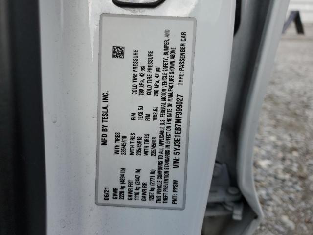 Photo 11 VIN: 5YJ3E1EB7MF999027 - TESLA MODEL 3 