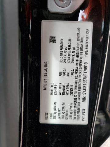 Photo 11 VIN: 5YJ3E1EB7NF179919 - TESLA MODEL 3 