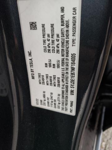 Photo 11 VIN: 5YJ3E1EB7NF184005 - TESLA MODEL 3 