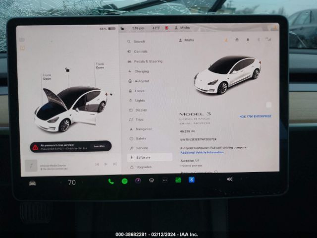 Photo 6 VIN: 5YJ3E1EB7NF208724 - TESLA MODEL 3 