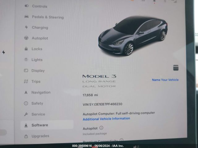 Photo 6 VIN: 5YJ3E1EB7PF466230 - TESLA MODEL 3 