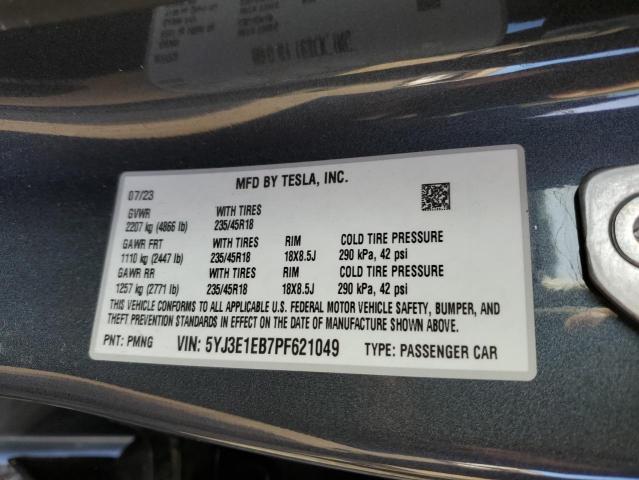 Photo 11 VIN: 5YJ3E1EB7PF621049 - TESLA MODEL 3 