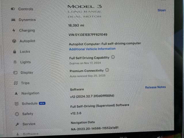 Photo 8 VIN: 5YJ3E1EB7PF621049 - TESLA MODEL 3 