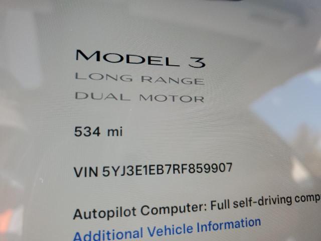 Photo 8 VIN: 5YJ3E1EB7RF859907 - TESLA MODEL 3 