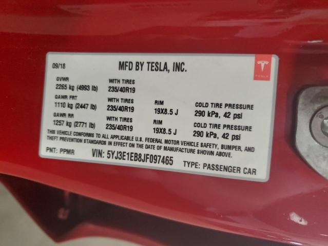 Photo 12 VIN: 5YJ3E1EB8JF097465 - TESLA MODEL 3 