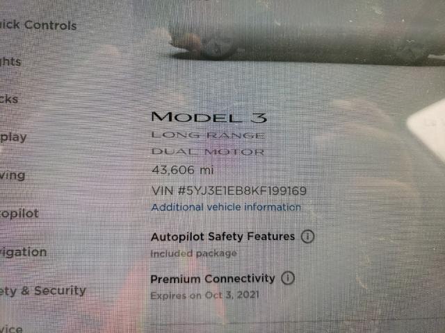 Photo 7 VIN: 5YJ3E1EB8KF199169 - TESLA MODEL 3 