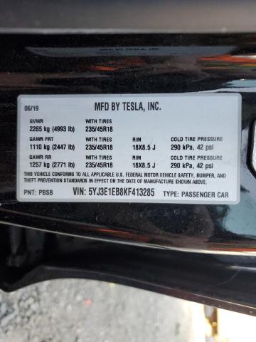 Photo 12 VIN: 5YJ3E1EB8KF413285 - TESLA MODEL 3 