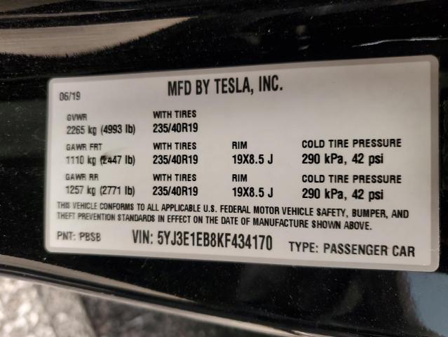 Photo 11 VIN: 5YJ3E1EB8KF434170 - TESLA MODEL 3 