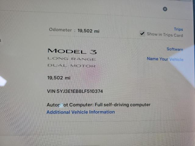 Photo 8 VIN: 5YJ3E1EB8LF510374 - TESLA MODEL 3 