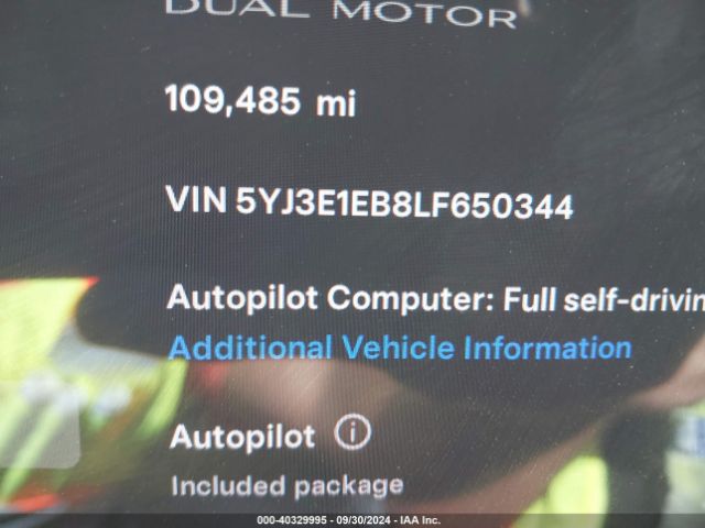 Photo 8 VIN: 5YJ3E1EB8LF650344 - TESLA MODEL 3 