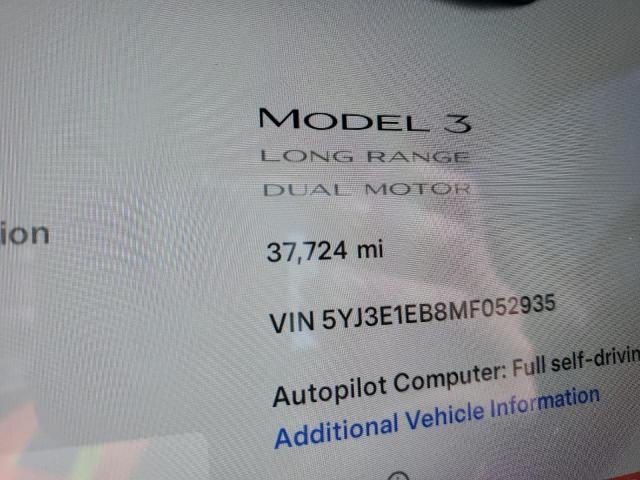 Photo 8 VIN: 5YJ3E1EB8MF052935 - TESLA MODEL 3 