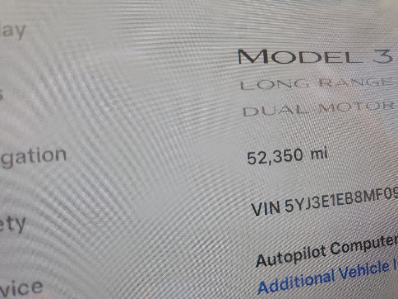 Photo 8 VIN: 5YJ3E1EB8MF091895 - TESLA MODEL 3 