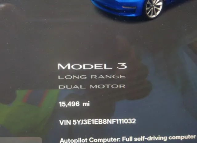 Photo 6 VIN: 5YJ3E1EB8NF111032 - TESLA MODEL 3 