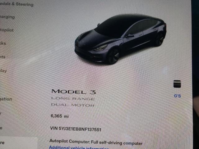 Photo 8 VIN: 5YJ3E1EB8NF137551 - TESLA MODEL 3 