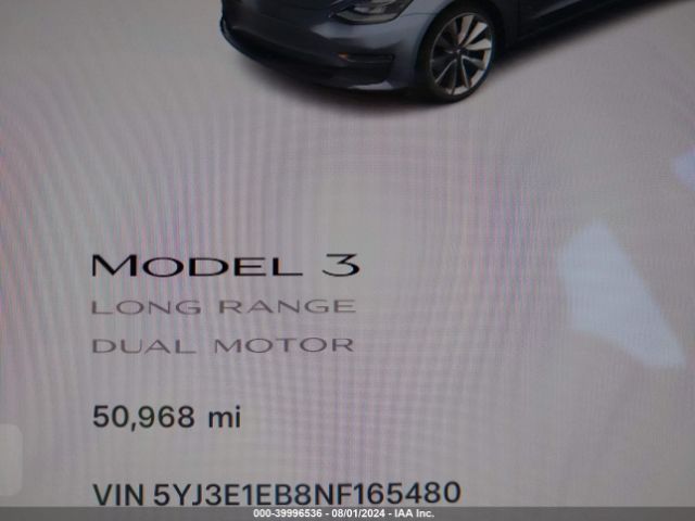 Photo 6 VIN: 5YJ3E1EB8NF165480 - TESLA MODEL 3 