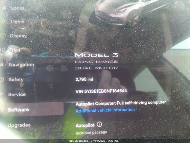 Photo 6 VIN: 5YJ3E1EB8NF184644 - TESLA MODEL 3 