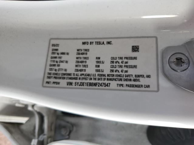 Photo 11 VIN: 5YJ3E1EB8NF247547 - TESLA MODEL 3 