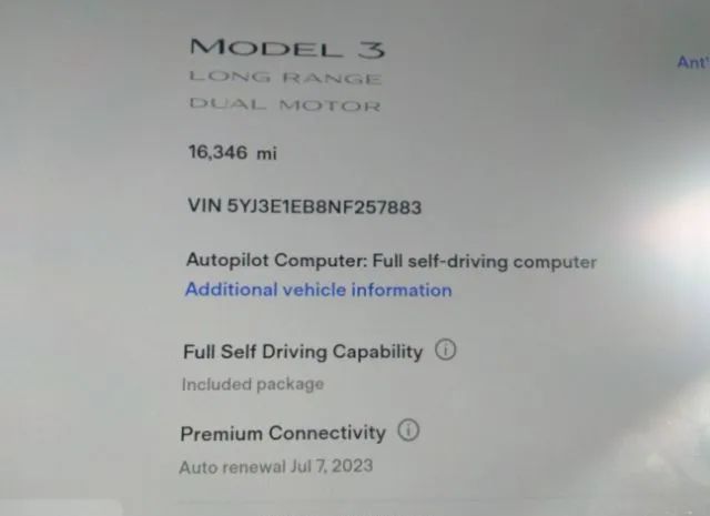 Photo 6 VIN: 5YJ3E1EB8NF257883 - TESLA MODEL 3 