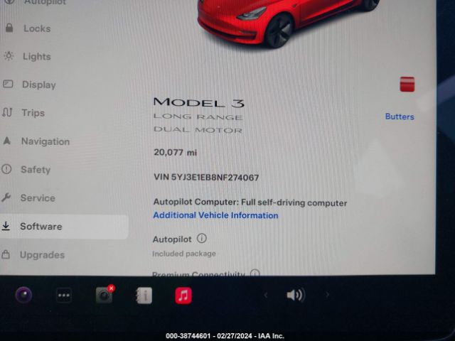 Photo 6 VIN: 5YJ3E1EB8NF274067 - TESLA MODEL 3 