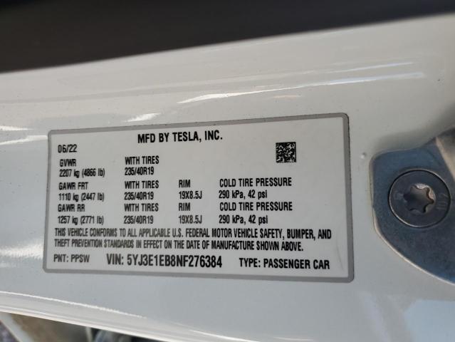 Photo 11 VIN: 5YJ3E1EB8NF276384 - TESLA MODEL 3 