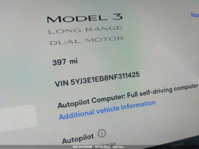 Photo 6 VIN: 5YJ3E1EB8NF311425 - TESLA MODEL 3 