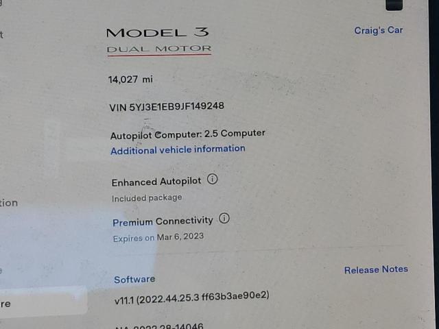 Photo 8 VIN: 5YJ3E1EB9JF149248 - TESLA MODEL 3 