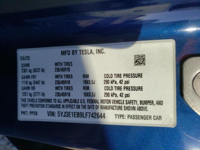 Photo 9 VIN: 5YJ3E1EB9LF742644 - TESLA MODEL 3 