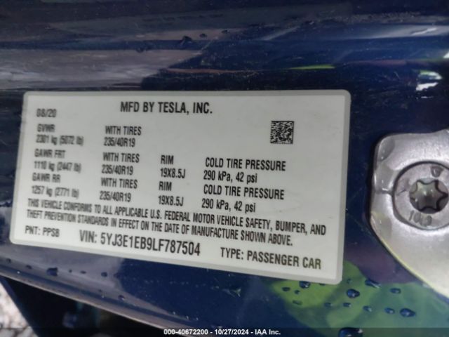 Photo 8 VIN: 5YJ3E1EB9LF787504 - TESLA MODEL 3 