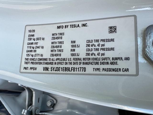 Photo 9 VIN: 5YJ3E1EB9LF811770 - TESLA MODEL 3 