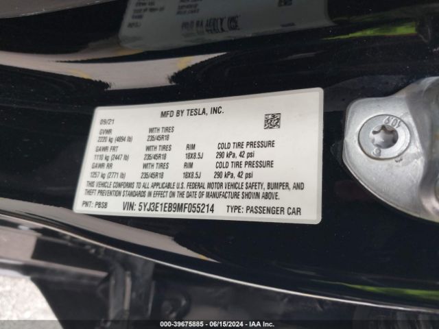 Photo 8 VIN: 5YJ3E1EB9MF055214 - TESLA MODEL 3 