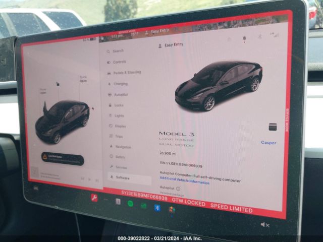 Photo 6 VIN: 5YJ3E1EB9MF066939 - TESLA MODEL 3 