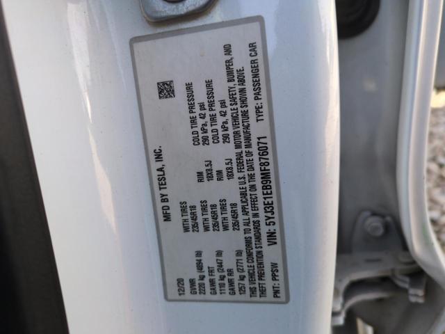 Photo 12 VIN: 5YJ3E1EB9MF876071 - TESLA MODEL 3 