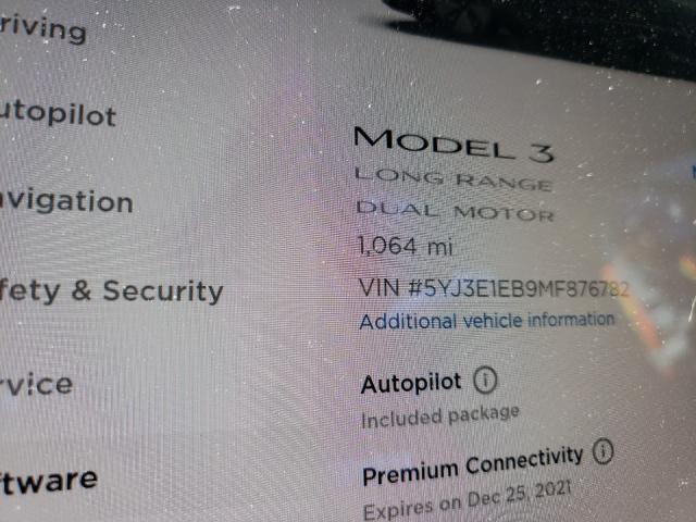 Photo 7 VIN: 5YJ3E1EB9MF876782 - TESLA MODEL 3 